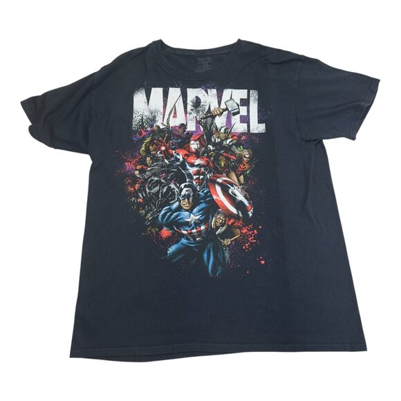 Marvel Graphic Short Sleeve 100% Cotton Crew Neck Tee Shirt Black- Size Large - Picture 4 of 6